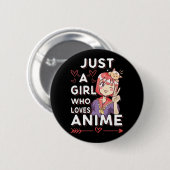 Anime Fan Girl Otaku Japanisch Manga Lover Button (Vorne & Hinten)