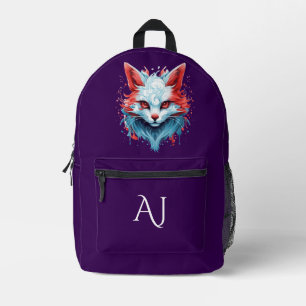 Anime Fantasy Cat Lila mystical Initials Bedruckter Rucksack