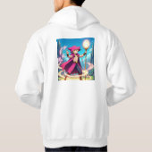 Anime Fantasy Mage Boy Casting Magic with Glowing Hoodie (Rückseite)