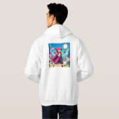 Anime Fantasy Mage Boy Casting Magic with Glowing Hoodie (Schwarz voll)