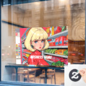 Anime-Fensterfolie Fensteraufkleber (Café-Fenster)