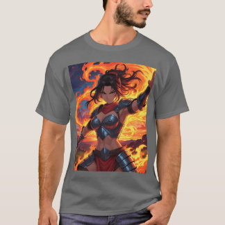 ANIME FEUER Mädchen Freund T-Shirt
