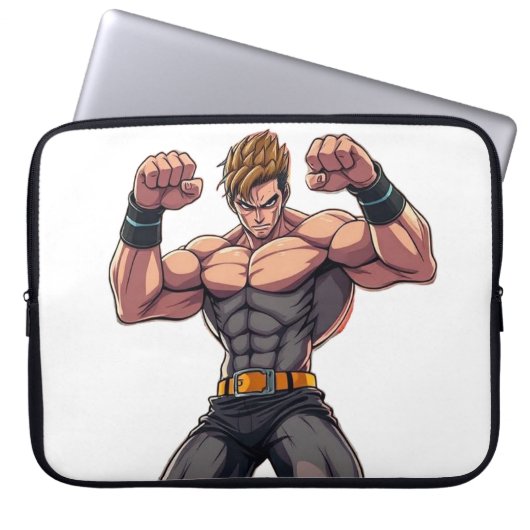 Anime Fighter Laptopschutzhülle (Vorderseite)