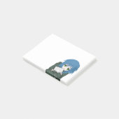 Anime-Figur Blaue Haare Post-it Klebezettel (angewinkelt)