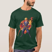 Anime Flame Warrior T - Shirt - Epic Samurai Desig (Vorderseite)