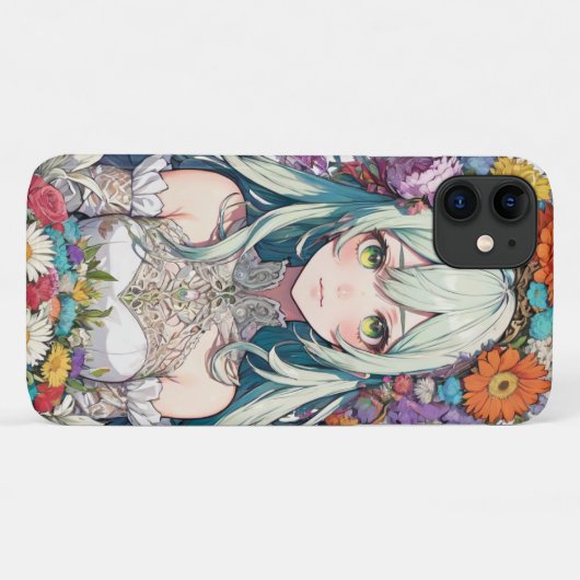 Anime floral Case-Mate iPhone hülle (Rückseite (Horizontal))