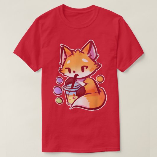 Anime Fo Drinking Bubble Tea Kawaii40  T-Shirt (Design vorne)