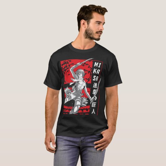 Anime Frame Eren Sharp Look T-Shirt (Vorne ganz)