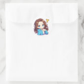 Anime-Frau Buchstabe T Runder Aufkleber (Tasche)