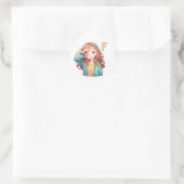 Anime-Frau im Buchstaben F Runder Aufkleber (Tasche)