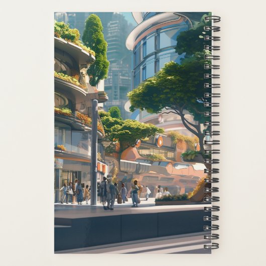 Anime-Frau mit dem Fahrrad in der Innenstadt Planer (Rückseite)