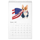 Anime French Bulldog mit US-Flagge Kalender (Feb 2027)