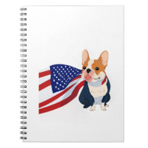 Anime French Bulldog mit US-Flagge