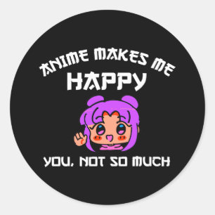 Anime freut mich nicht so sehr runder aufkleber