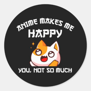Anime freut mich nicht so sehr runder aufkleber