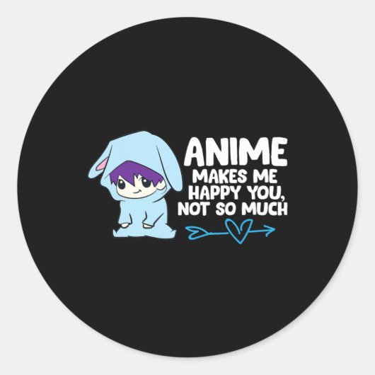 Anime freut mich über dich runder aufkleber (Vorderseite)