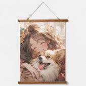 Anime Friends Wandteppich Mit Holzrahmen (Vorderseite)