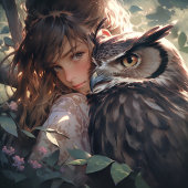 Anime Friends Wandteppich Mit Holzrahmen