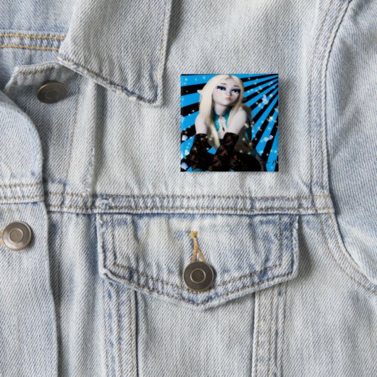 Anime-Frostelfenmädchen Button (Beispiel)
