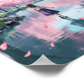 Anime-Frühlingsblüten-Fluss-Wandkunst Poster (Ecke)