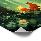 Anime-Fuchs-Geist-Wald-Wandkunst Poster (Ecke)