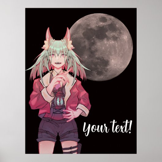 Anime, full moon poster (Vorne)