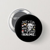 Anime für jugendliche Mädchen Nur ein Mädchen, das Button (Vorne & Hinten)