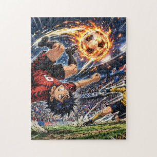 Anime-Fußball-Fahrradkick Puzzle