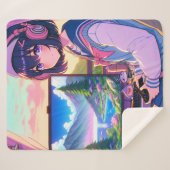 Anime Gamer Girl Sherpadecke (Vorderseite (Horizontal))