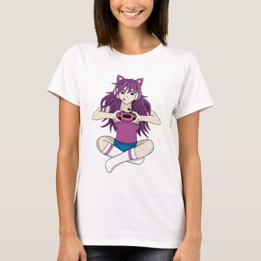 Anime Gamer Girl T - Shirt (Vorderseite)
