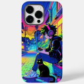 Anime Gamer mit Black Cat | Case-Mate iPhone Hülle (Rückseite)