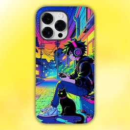 Anime Gamer mit Black Cat | Case-Mate iPhone 14 Pro Max Hülle