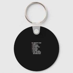 Anime Gamer Shirt My Perfect Day Watch Anime Play Schlüsselanhänger