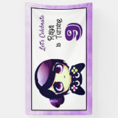 Anime Gaming Girl Birthday Party Banner (Vertikal)