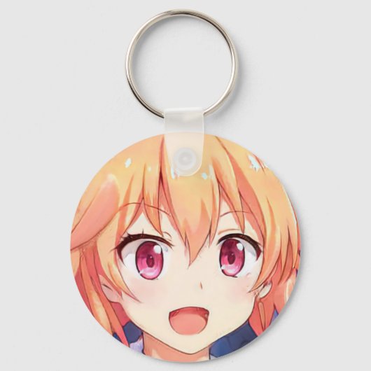 Anime ginger-haired girl plum eyes keychain schlüsselanhänger (Vorderseite)
