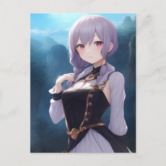 Anime Girl 001 Postkarte (Vorderseite)