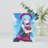 Anime Girl 007 Postkarte (Stehend Vorderseite)