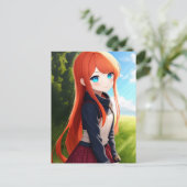 Anime Girl 019 Postkarte (Stehend Vorderseite)