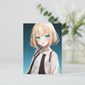 Anime Girl 022 Postkarte (Stehend Vorderseite)