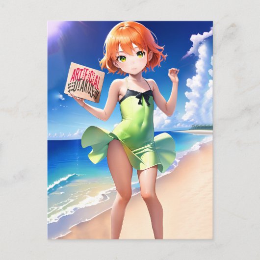 Anime Girl 026 Postkarte (Vorderseite)