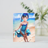 Anime Girl 029 Postkarte (Stehend Vorderseite)