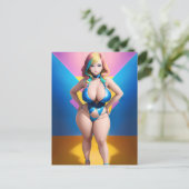 Anime Girl 047 Postkarte (Stehend Vorderseite)