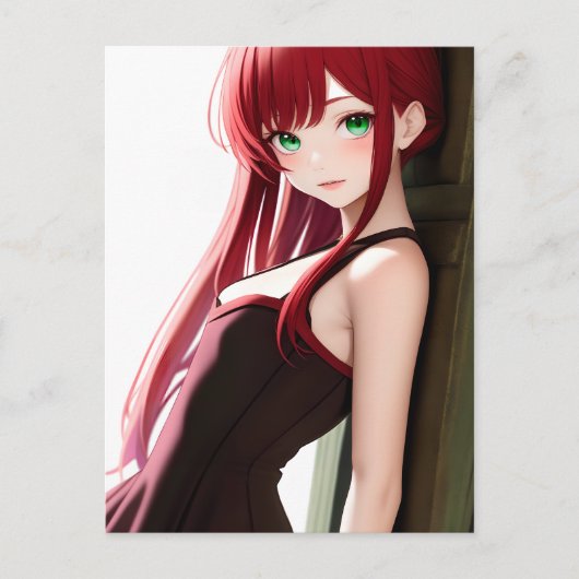 Anime Girl 13 Postkarte (Vorderseite)