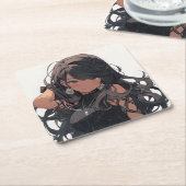 Anime girl #1 rechteckiger pappuntersetzer (angewinkelt)