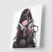 Anime girl #2 quadratische wanduhr (Winkel)