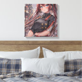 Anime Girl AI Generative Leinwanddruck (Insitu (Schlafzimmer))
