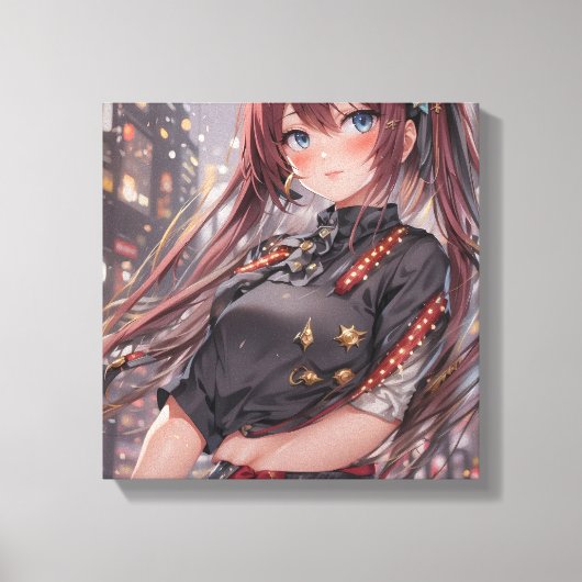 Anime Girl AI Generative Leinwanddruck (Vorderseite)