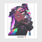 Anime Girl American Art Aufkleber (Blatt)