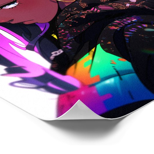 Anime Girl American Art Poster (Ecke)