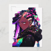 Anime Girl American Art Postkarte (Vorne/Hinten)